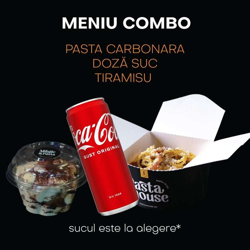 Carbonara combo with tiramisu and juice