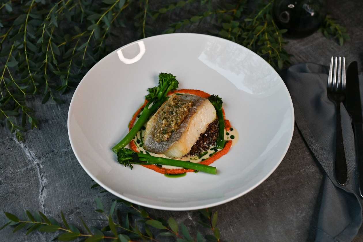 Greenland halibut fillet baked in the oven