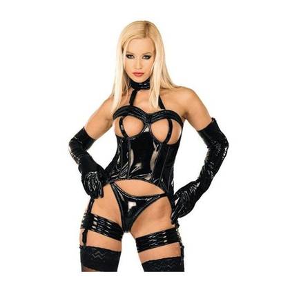 Patent Leather Panties with Opening 1157, Size S