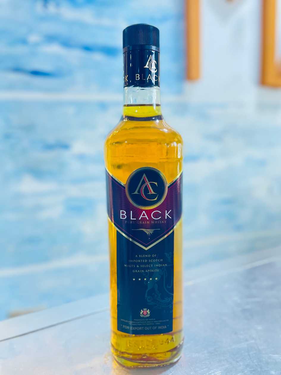 AC Black Pure Grain Whisky – Smooth, Bold & Refined.