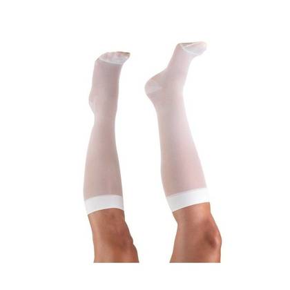 Sheer Knee High Stockings White 1287, Size XL