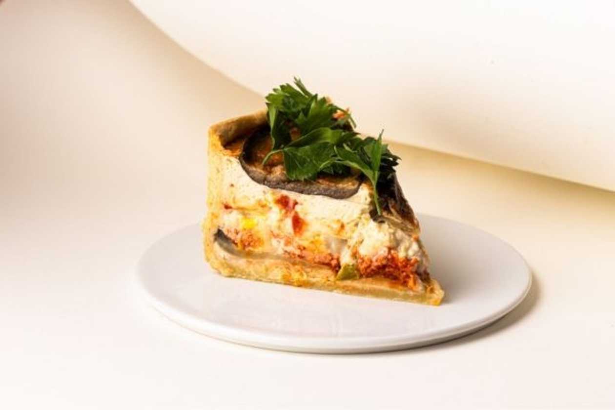 Quiche z 'ndują i bakłażanem