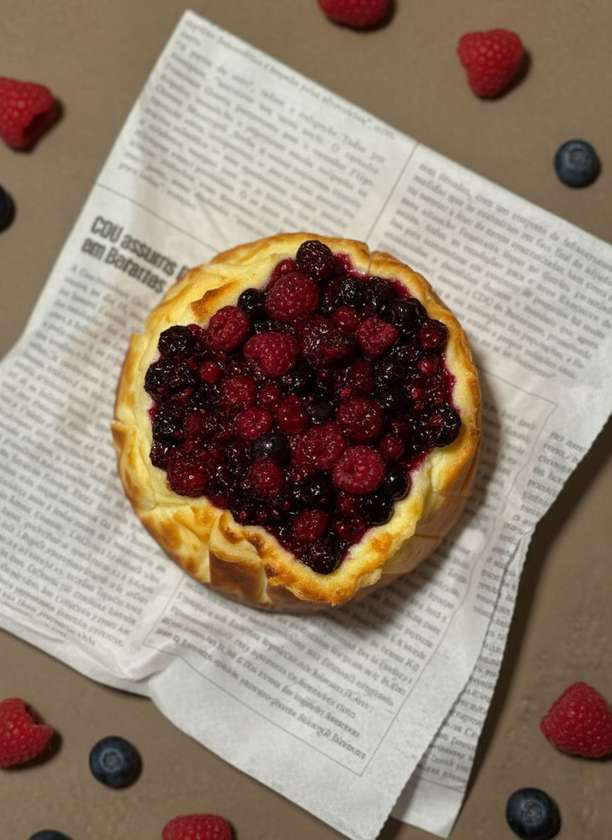 Basque Cheesecake with Red Berries