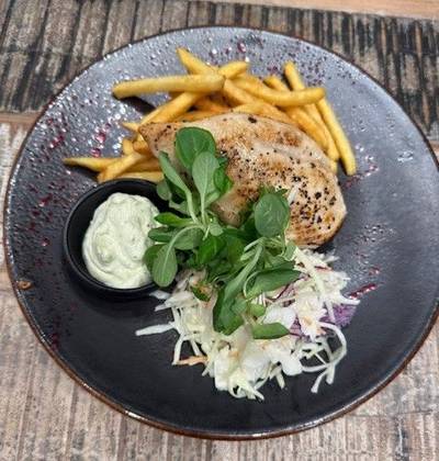 Chicken breast steak stuffed with mozzarella and sun-dried tomatoes