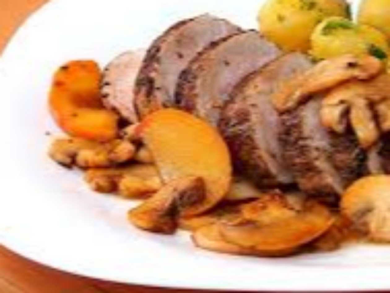 200g Vepřová panenka se žampiony(slanina), USA brambory