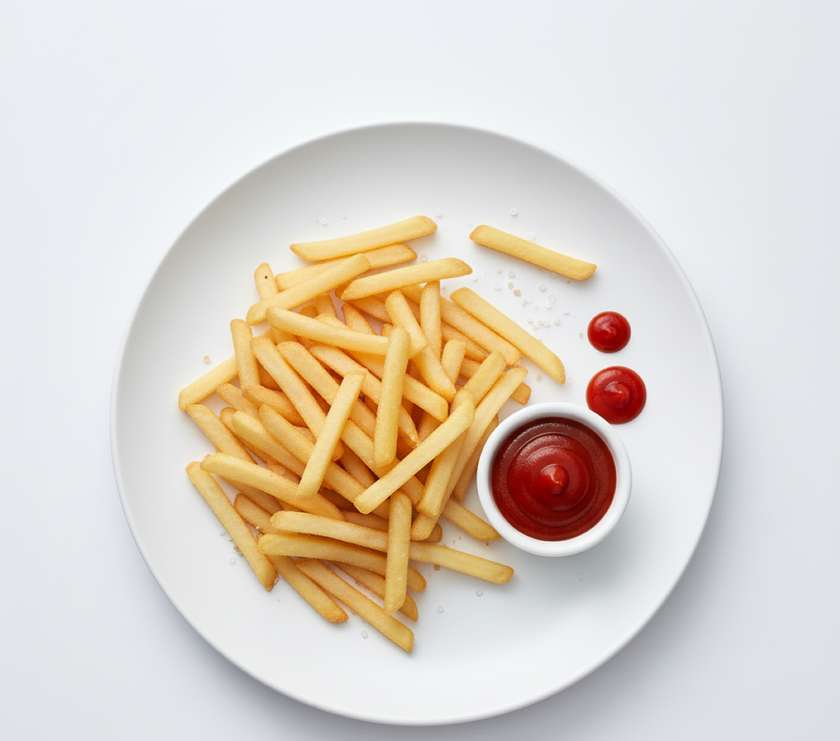 Portion French Fries with Ketchup