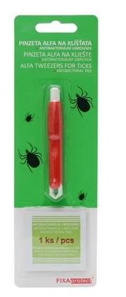 PINZETA ALFA TICK TWEEZER SET WITH ANTIBACTERIAL WIPES