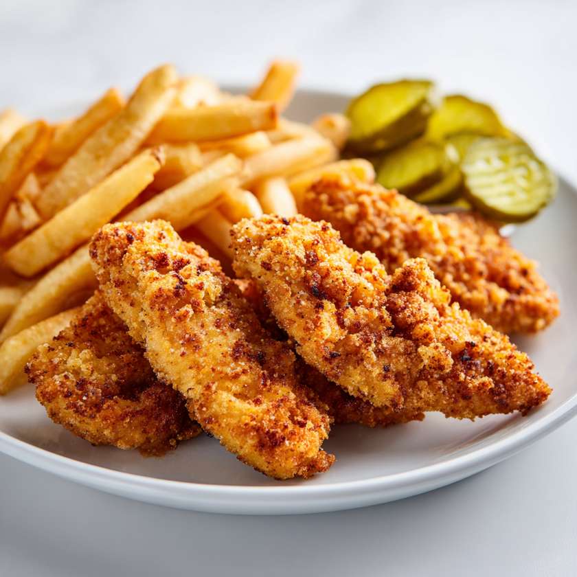 U13. Crispy chicken breasts with lettuce and french fries
