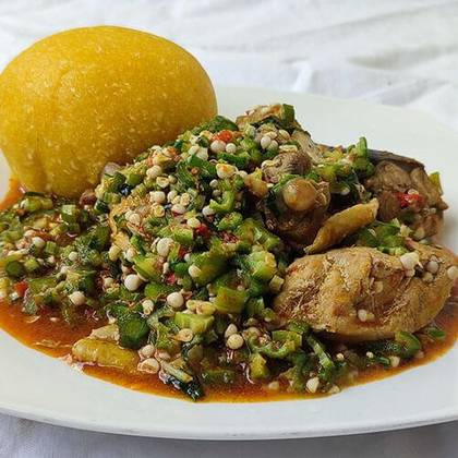 Okro soup and Semo