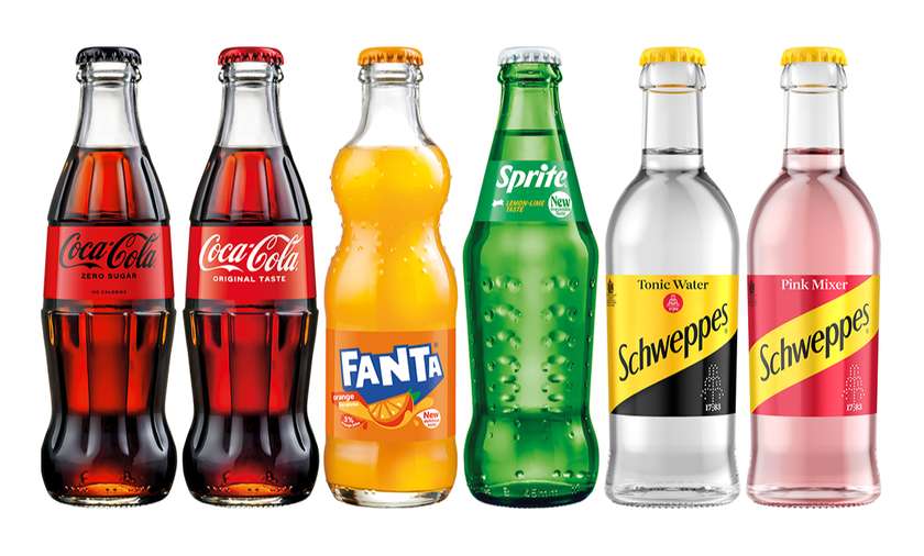 Coca-Cola, Coca-Cola Zero, Sprite, Fanta, Schweppes 0,25 l