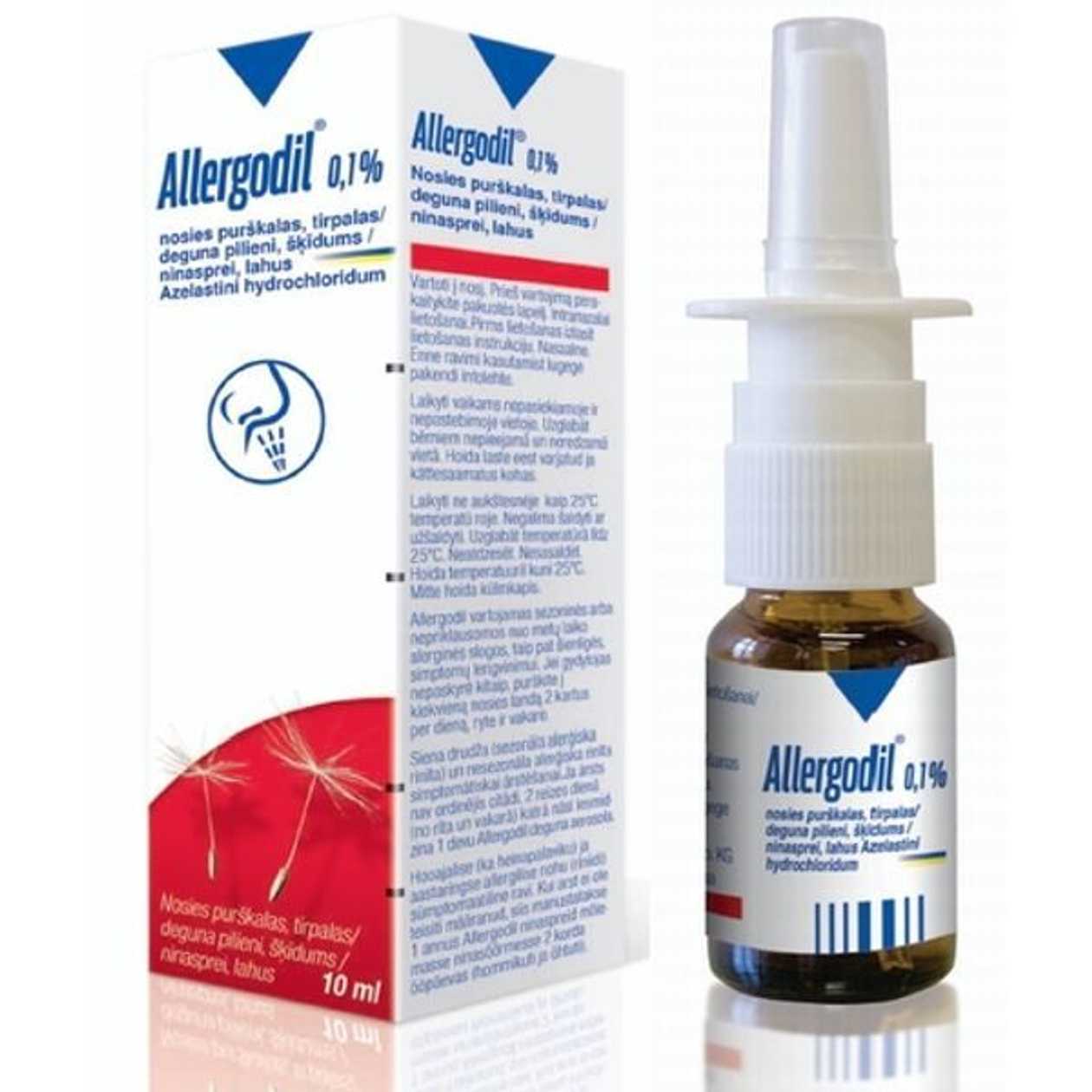 Allergodil 1 mg/ml Solução para pulverização nasal Frasco - 10ml