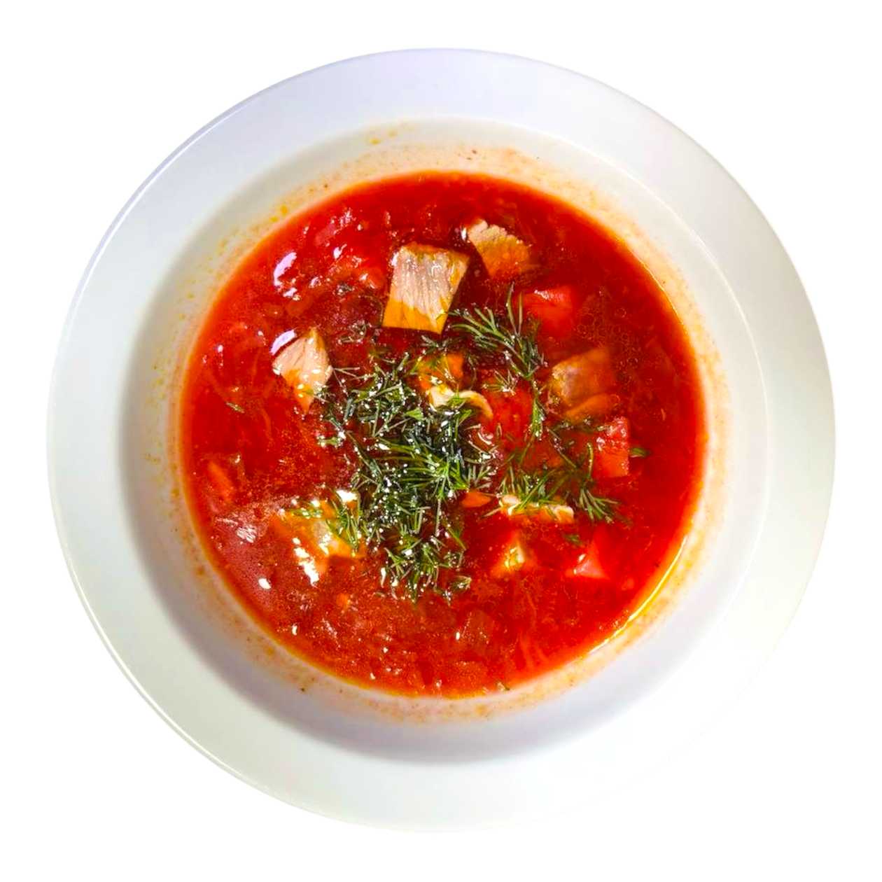 Borscht with Pork and Pampushki