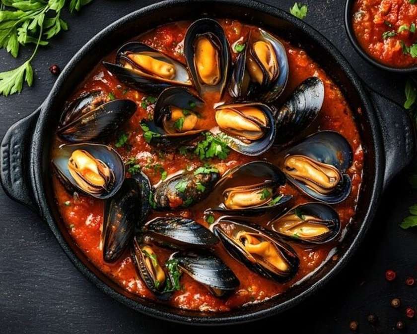 BLACK SEA MUSSELS IN RED SAUCE