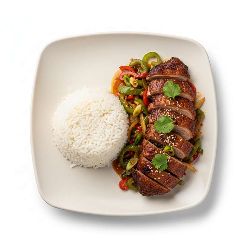 Crispy Sichuan Duck with Rice