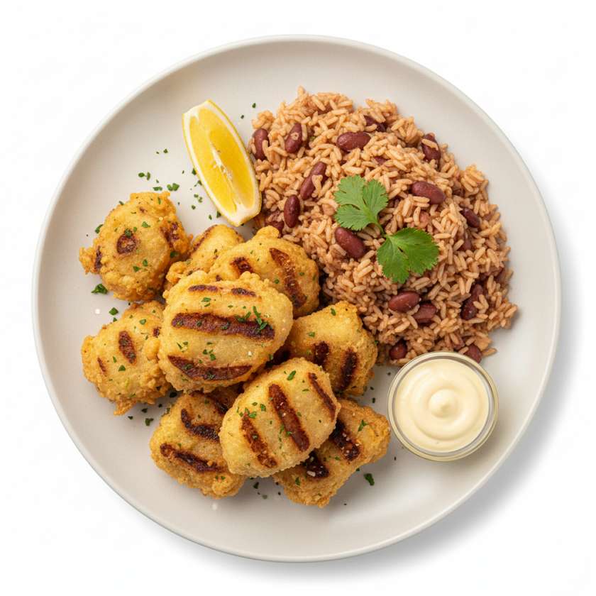 Fried Cuttlefish with Bean Rice