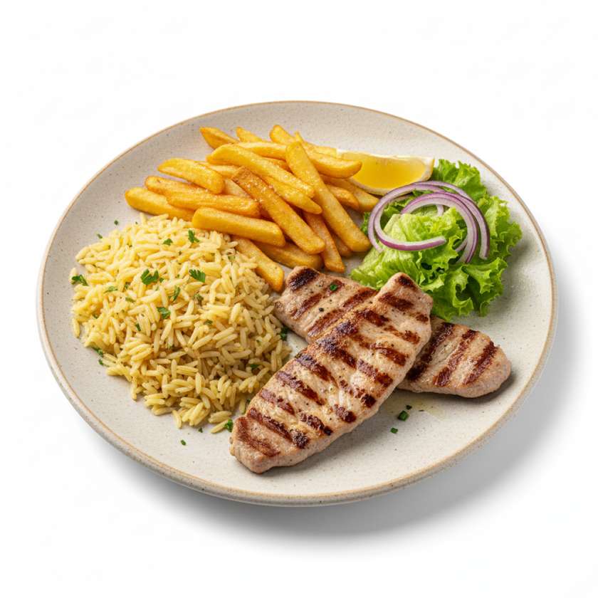 Pork Loin with Potatoes and Rice