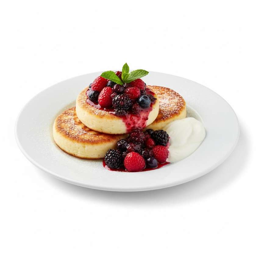 Syrniki With Fruit Topping