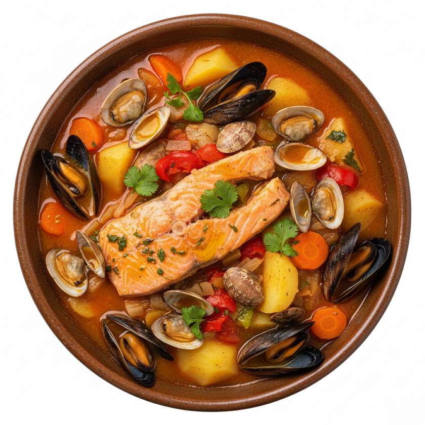 Salmon with Boiled Potatoes and Vegetables