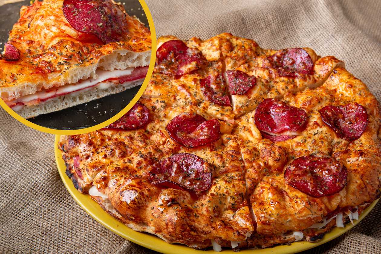 Focaccia with salami