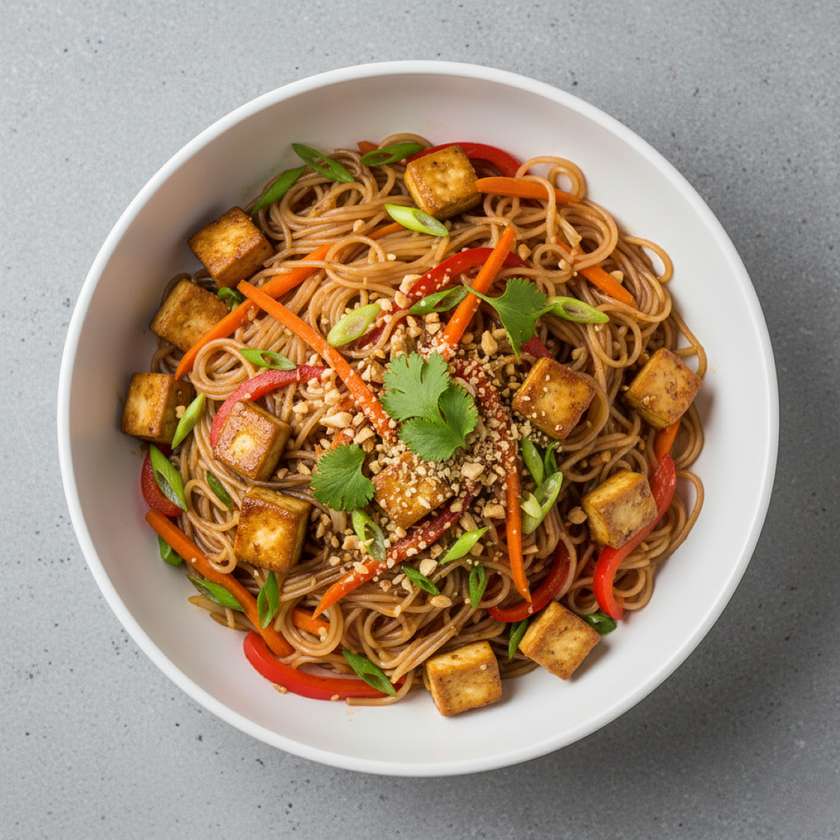 Fried Rice Noodles with Tofu