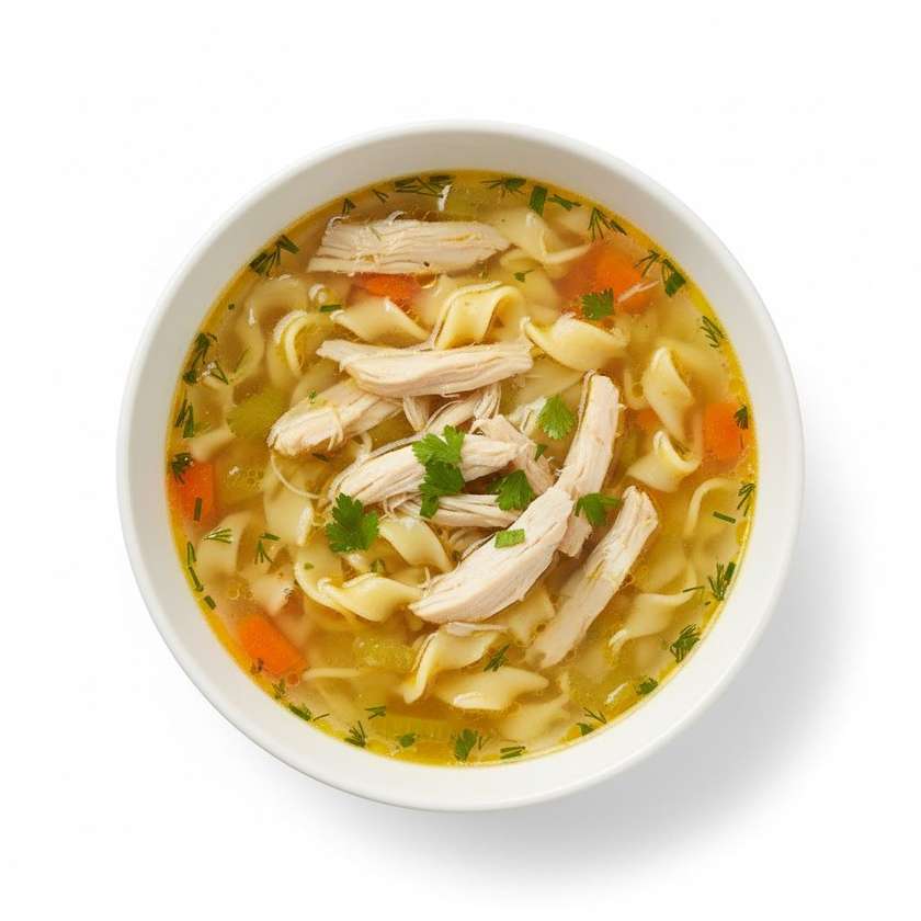 Chicken Broth With Meat And Noodles