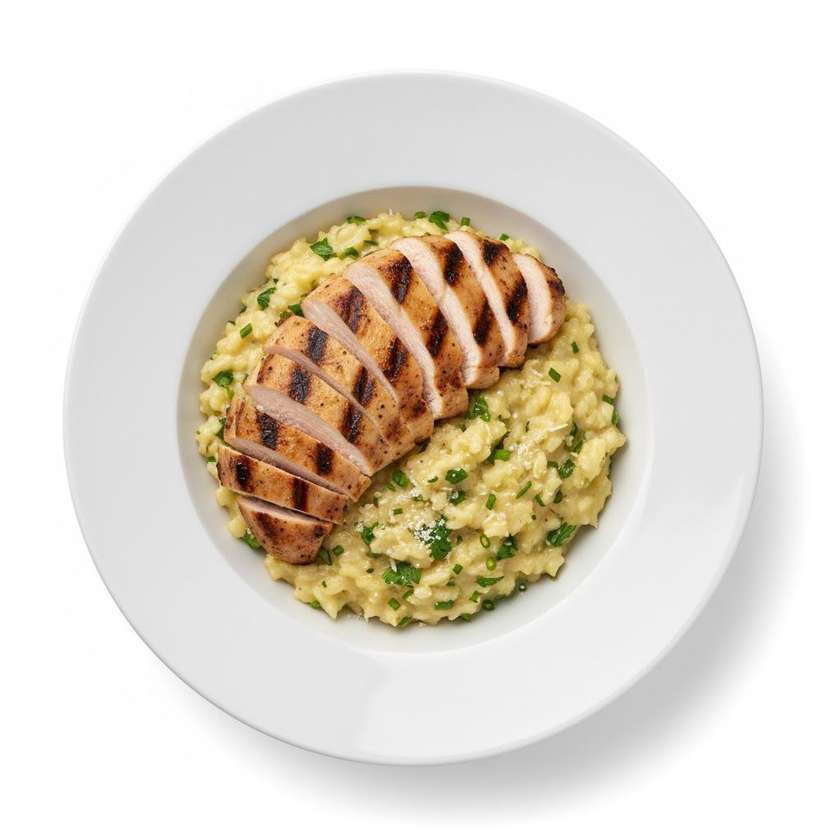 Chicken Steak On Creamy Risotto