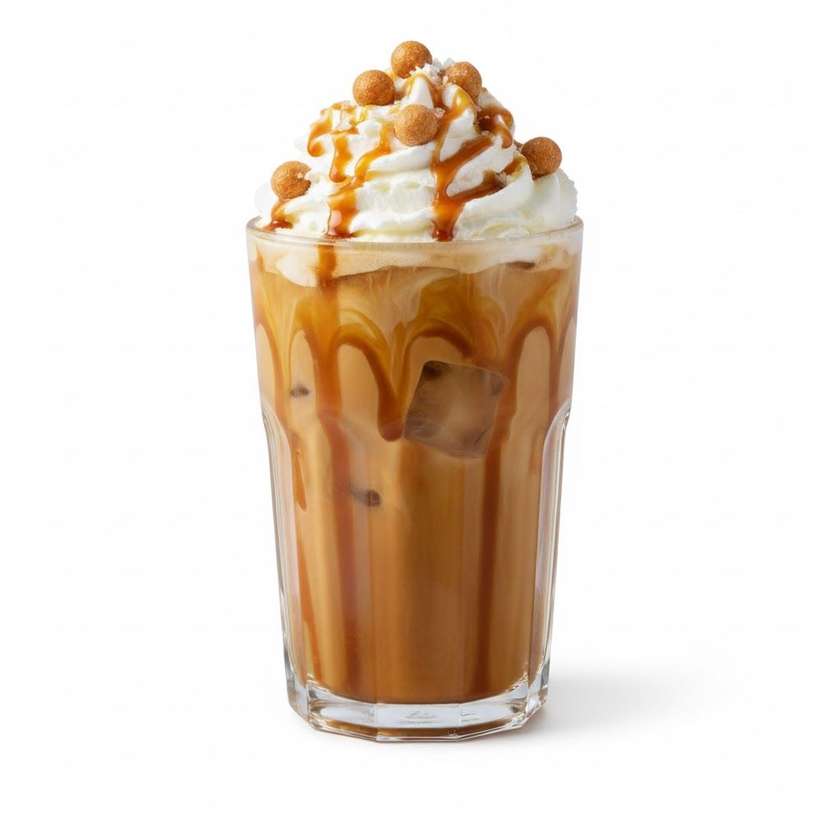 Iced Coffee With Caramel Flavor