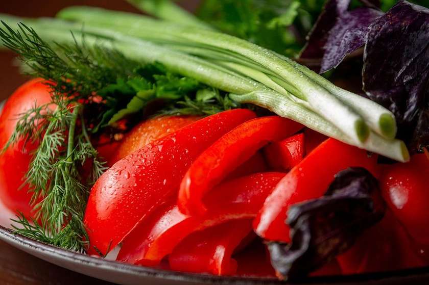 Assorted vegetables and greens