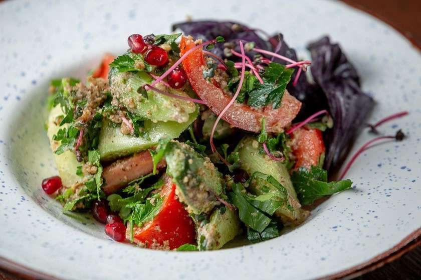 Georgian vegetable salad With walnuts
