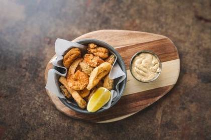 Fritto Misto with home mayo and pomodori secchi