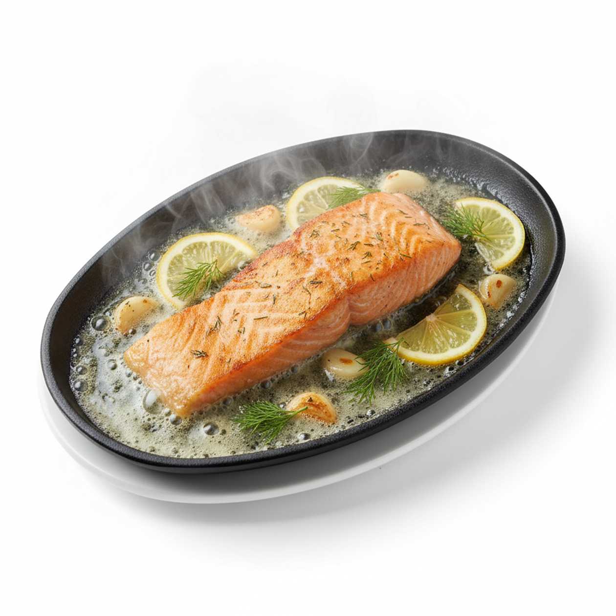 Salmon in Butter on Hot Platter