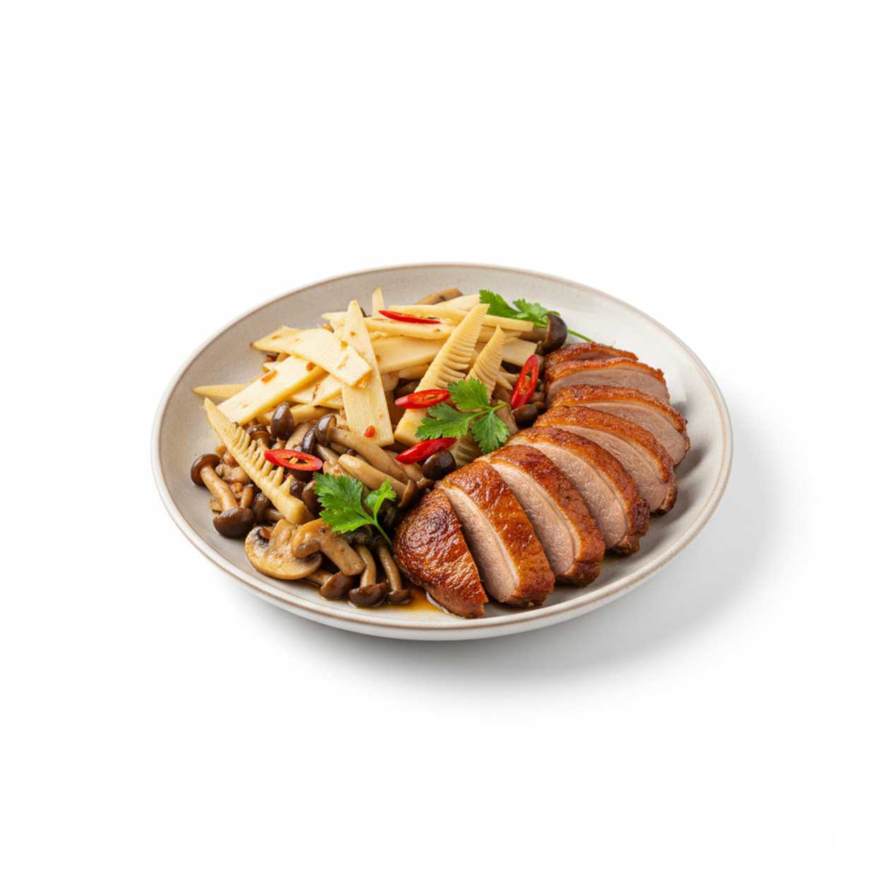 Duck with Bamboo and Mushrooms