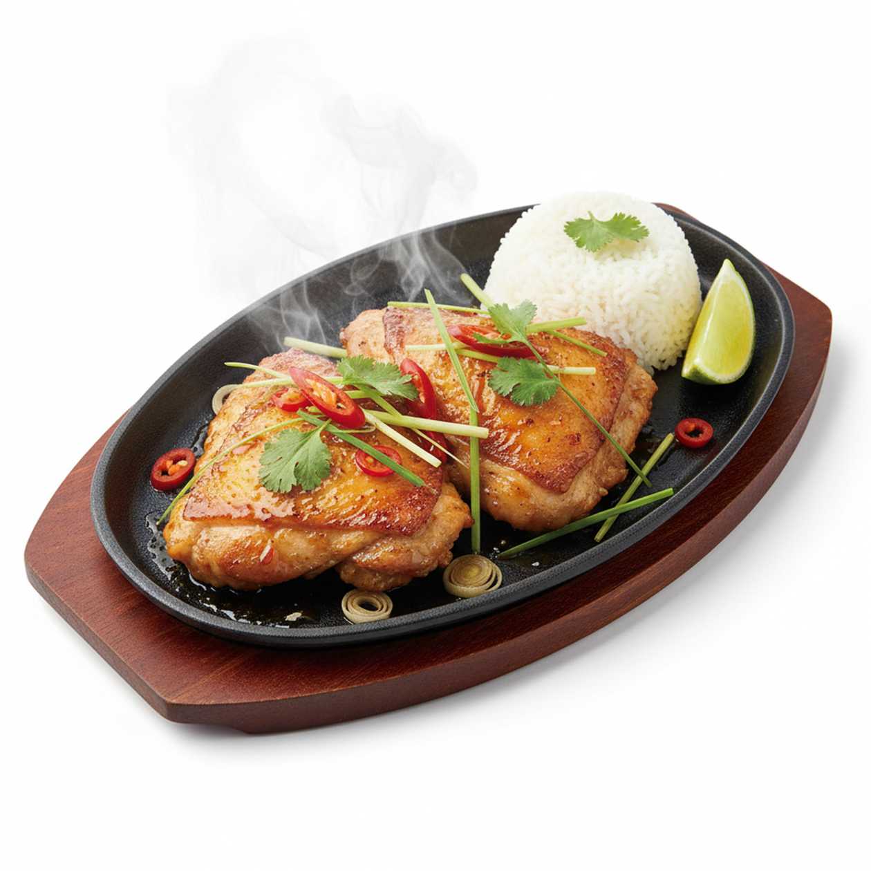 Chicken Leg in Lemongrass on Hot Platter