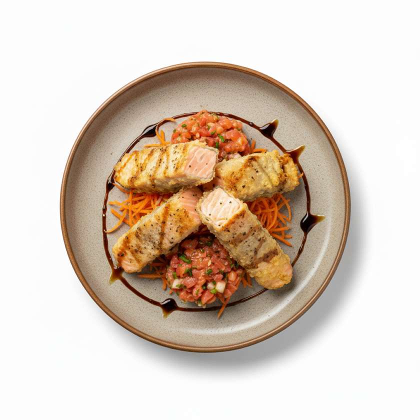 Fried Sake Tartare Roll