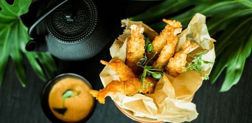 Krevetės tempūroje su kimchi majonezu