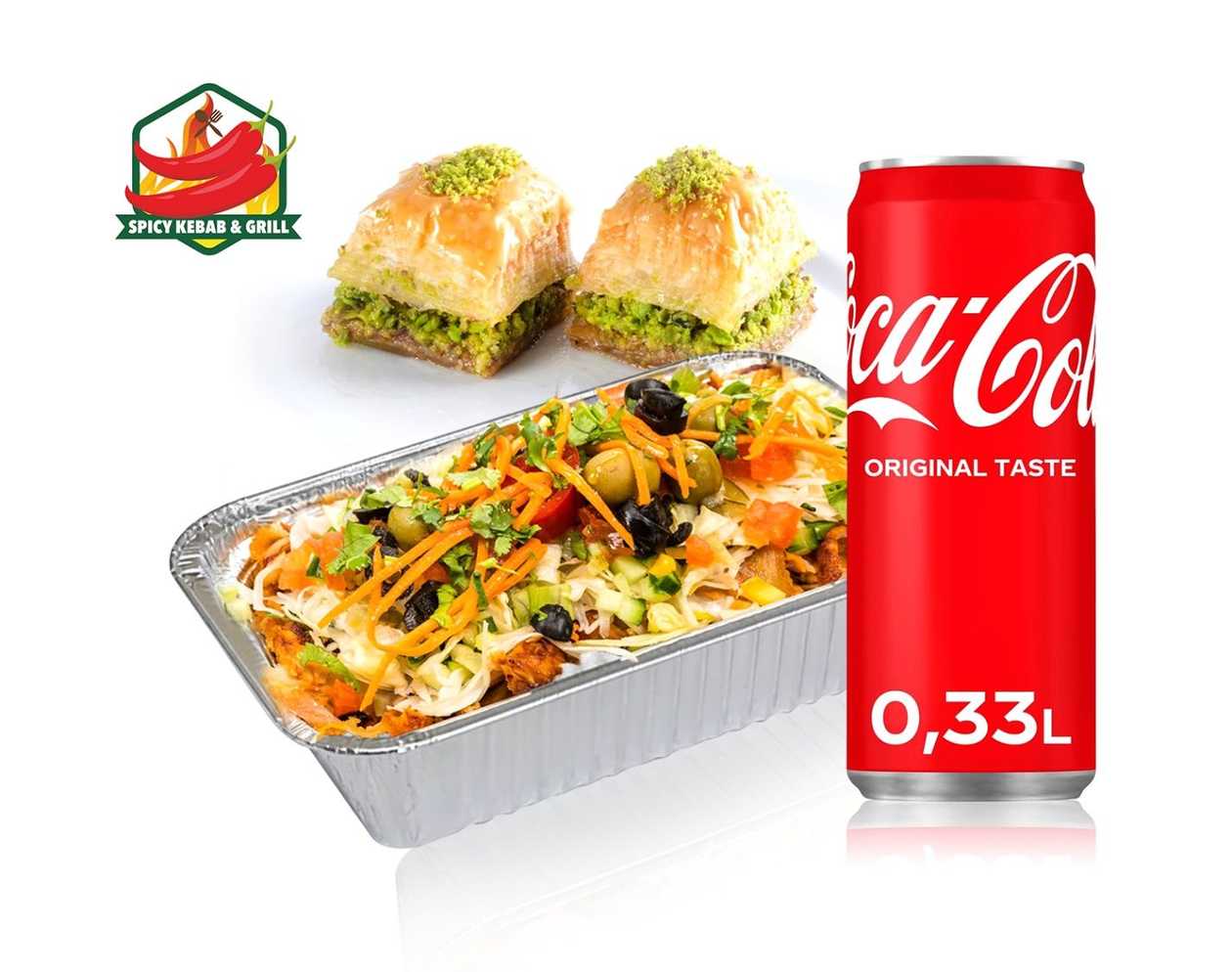 Kapsalon Holland Box Set + Coca-Cola 330ml + Baklava (2 pcs)