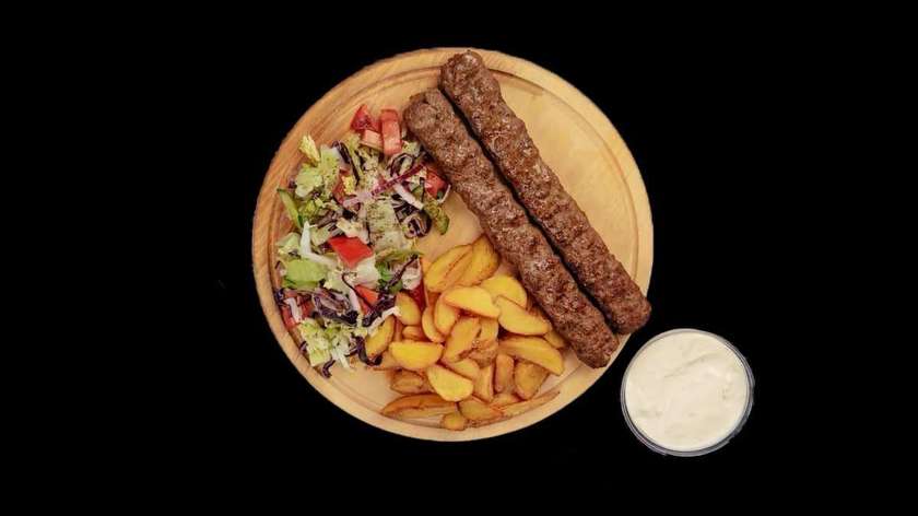 Shashlik on a plate