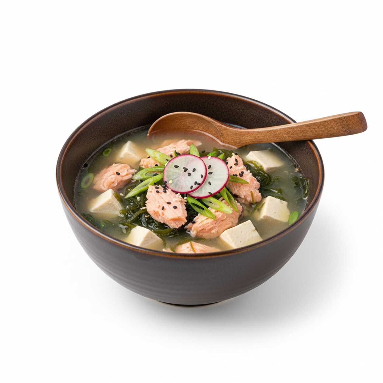 Miso salmon soup