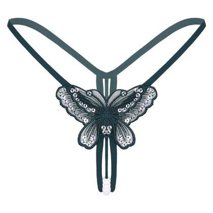 Butterfly Lyricist Green Open Mini Panties, Size S/M