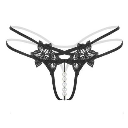 Women's Black Panties with Beads ZOPTI, Size S/L