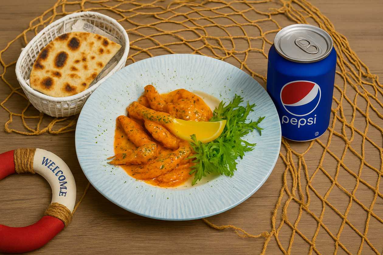 Honey Lemon Shrimp COMBO + Flatbread and Pepsi