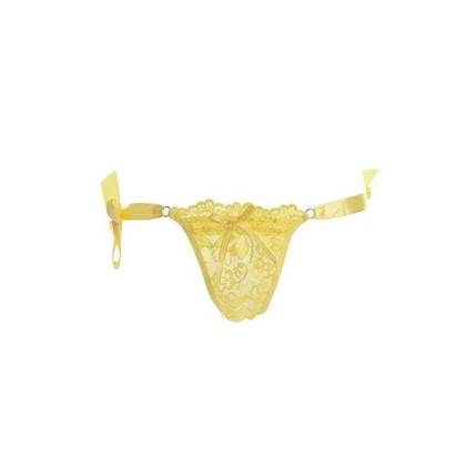 Yellow Tie-Side Thong Panties 1507, OS
