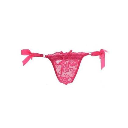 Pink Women's Tie-Side Thong Panties 1507, OS
