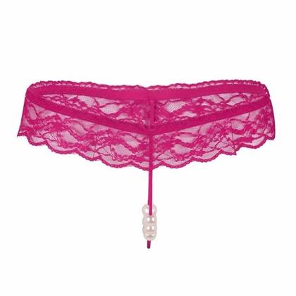 Pink Women's Panties with Pearls, One Size
