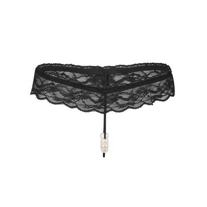 Black Women's Panties with Pearls LPD, OS size