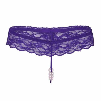 Purple Women's Panties with Pearls LPD, One Size