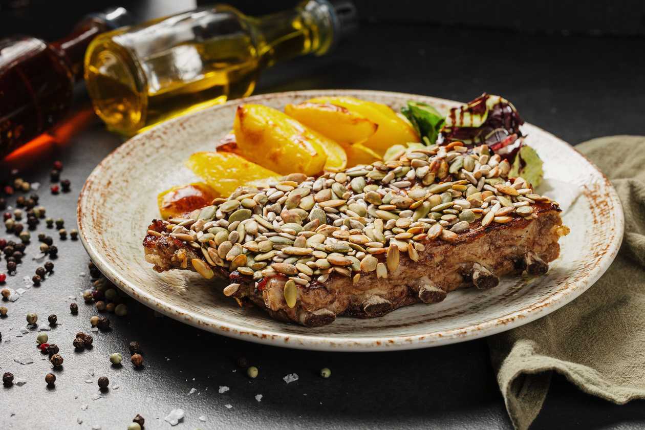 Pork Ribs in a Seed Crust