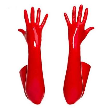 Luxury Long Red Gloves - 57cm