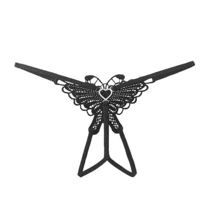 Black Night Butterfly Open Mini Panties MF1693, Size S/M
