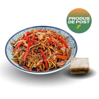 Noodles with Vegetables 250g + Apple Pie 90g or Still / Sparkling Water 0.5L
